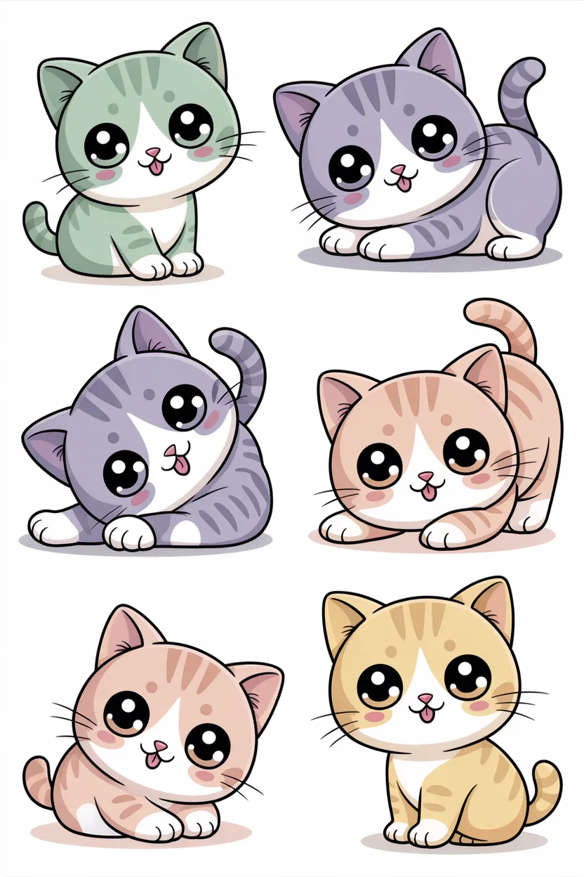 Cute kawaii aesthetic sticker set Design 2 - Cute Kawaii Aesthetic Sticker Set Free Printable - Adorabl