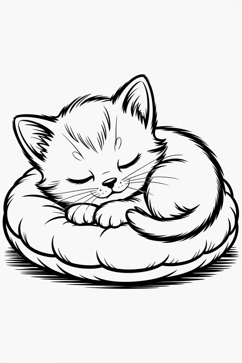 Cute kitten Design 1 - 🐱 Cute Kitten Coloring Pages Free Printable - Adorable