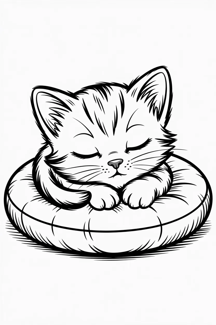 Cute kitten Design 2 - 🐱 Cute Kitten Coloring Pages Free Printable - Adorable