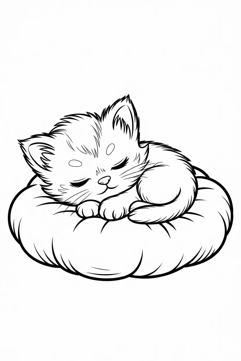 Cute kitten Design 4 - 🐱 Cute Kitten Coloring Pages Free Printable - Adorable