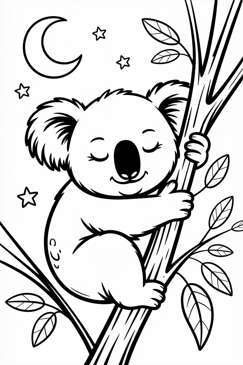 Cute koala Design 1 - Cute Koala Coloring Pages Free Printable