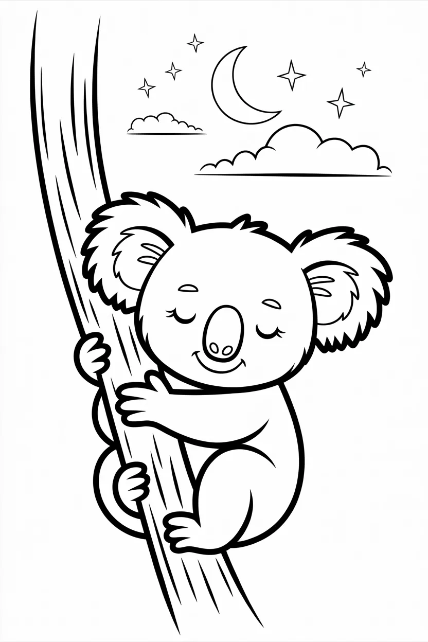 Cute koala Design 1 - Cute Koala Coloring Pages Free Printable (2)