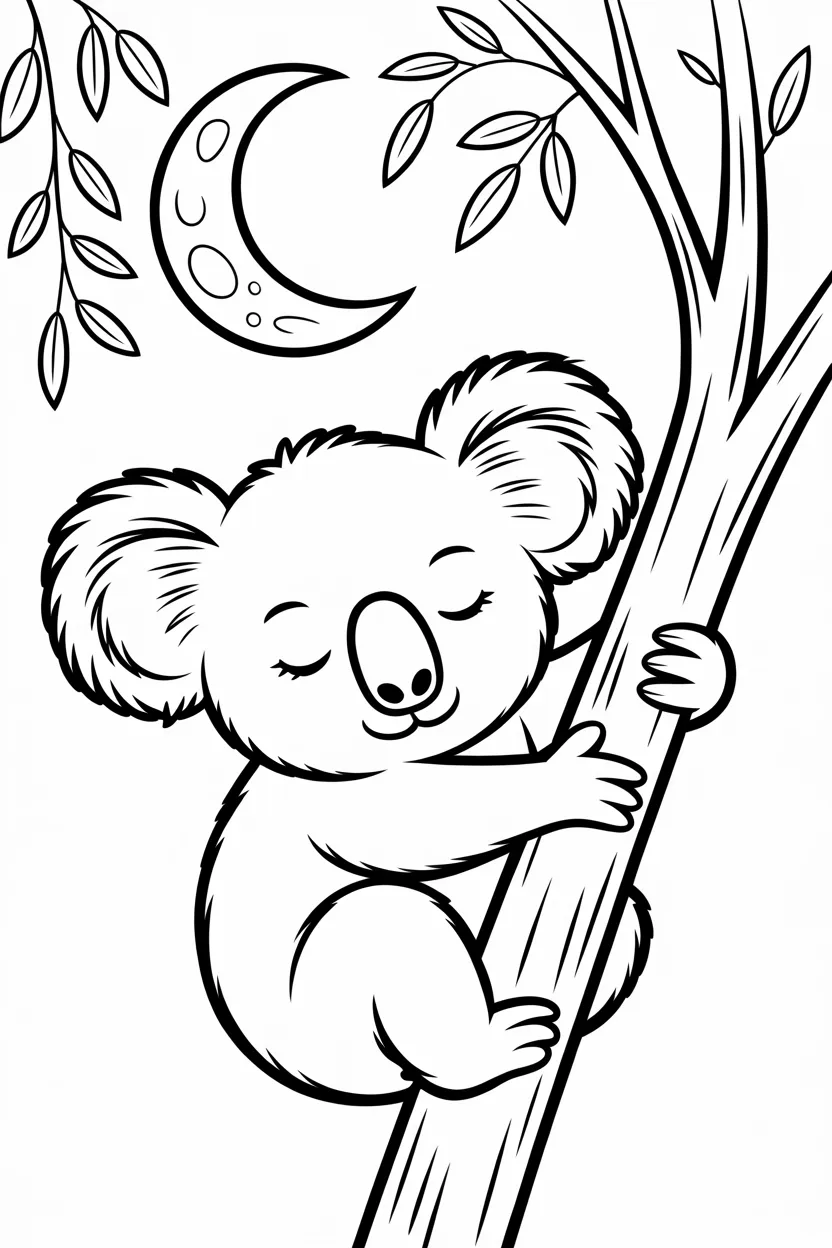 Cute koala Design 1 - Cute Koala Coloring Pages Free Printable (3)