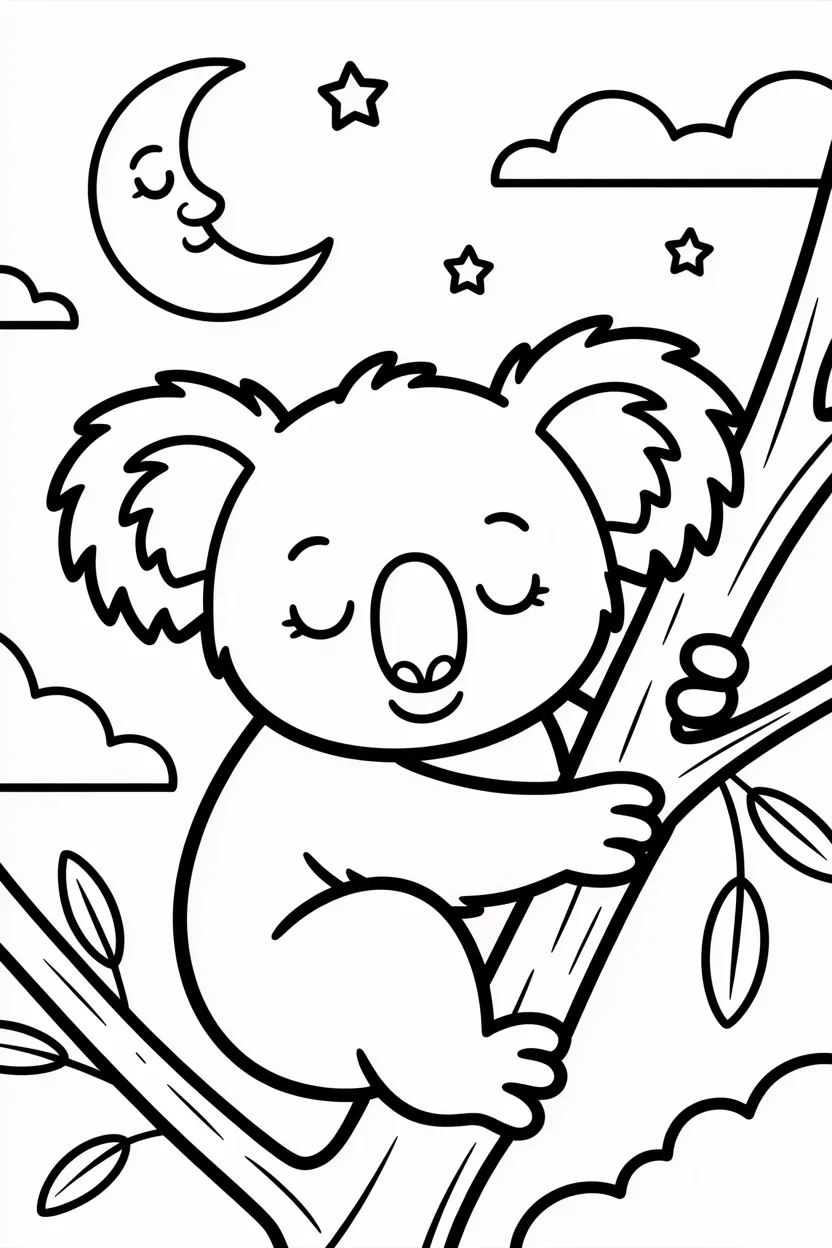 Cute koala Design 1 - Cute Koala Coloring Pages Free Printable (4)
