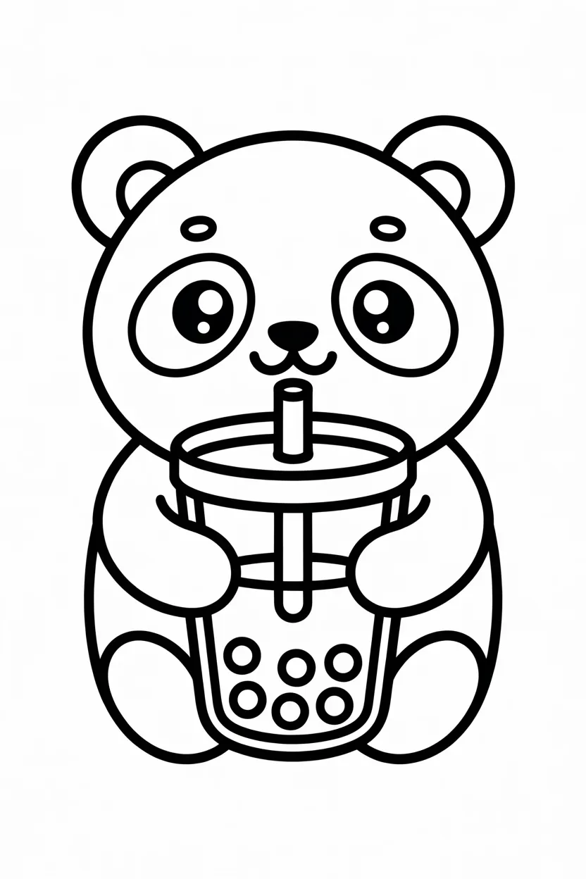 Cute panda Design 2 - Cute Panda Coloring Pages Free Printable for Kids - Adorab