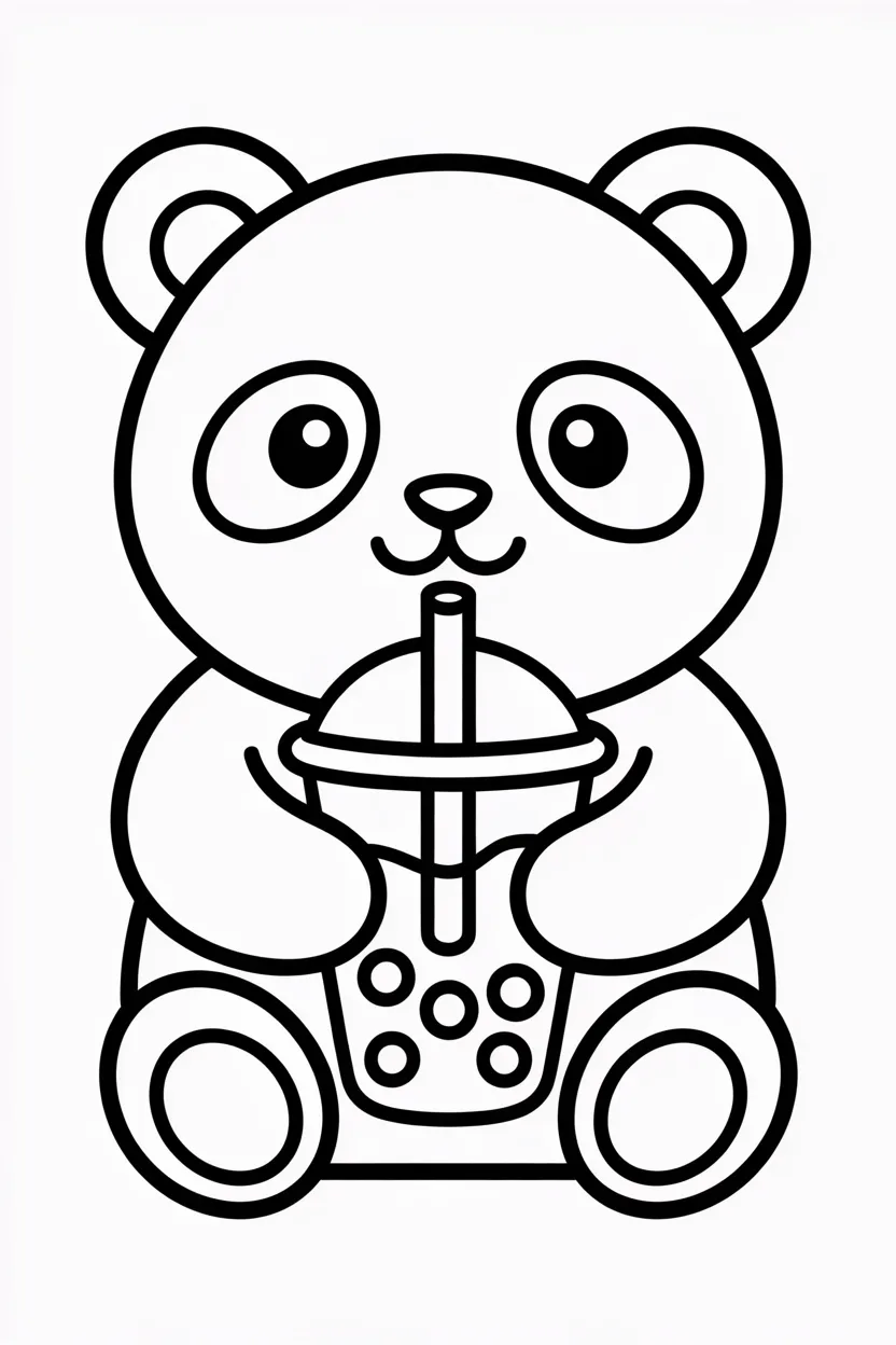 Cute panda Design 3 - Cute Panda Coloring Pages Free Printable for Kids - Adorab