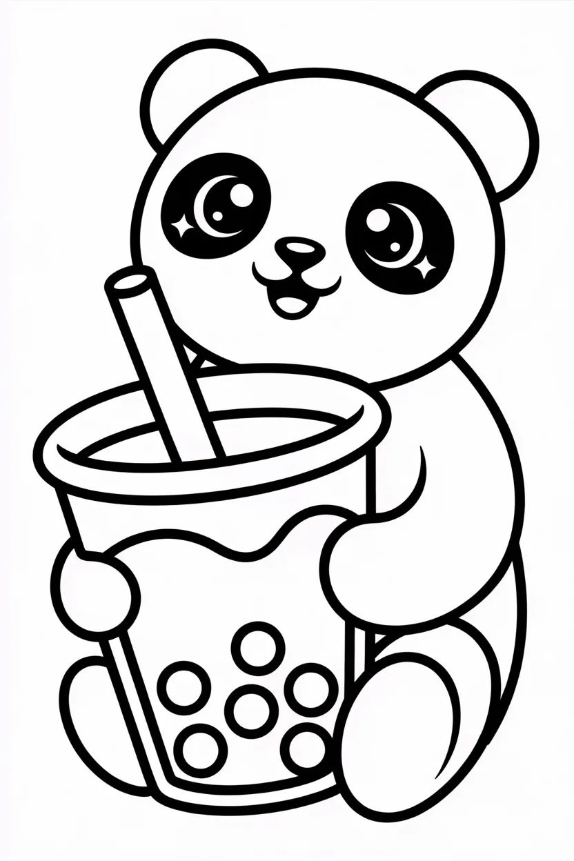 Cute panda Design 4 - Cute Panda Coloring Pages Free Printable for Kids - Adorab