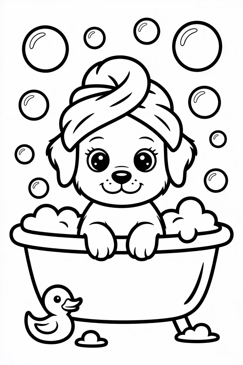 Cute puppy basket - Cute Puppy Coloring Pages Free Printable for Kids