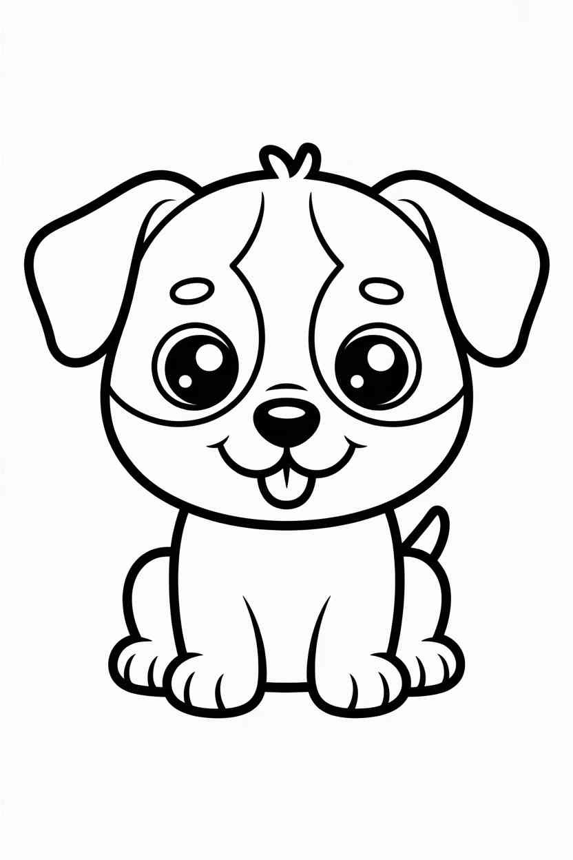 Cute puppy playing ball - Cute Puppy Coloring Pages Free Printable for Kids