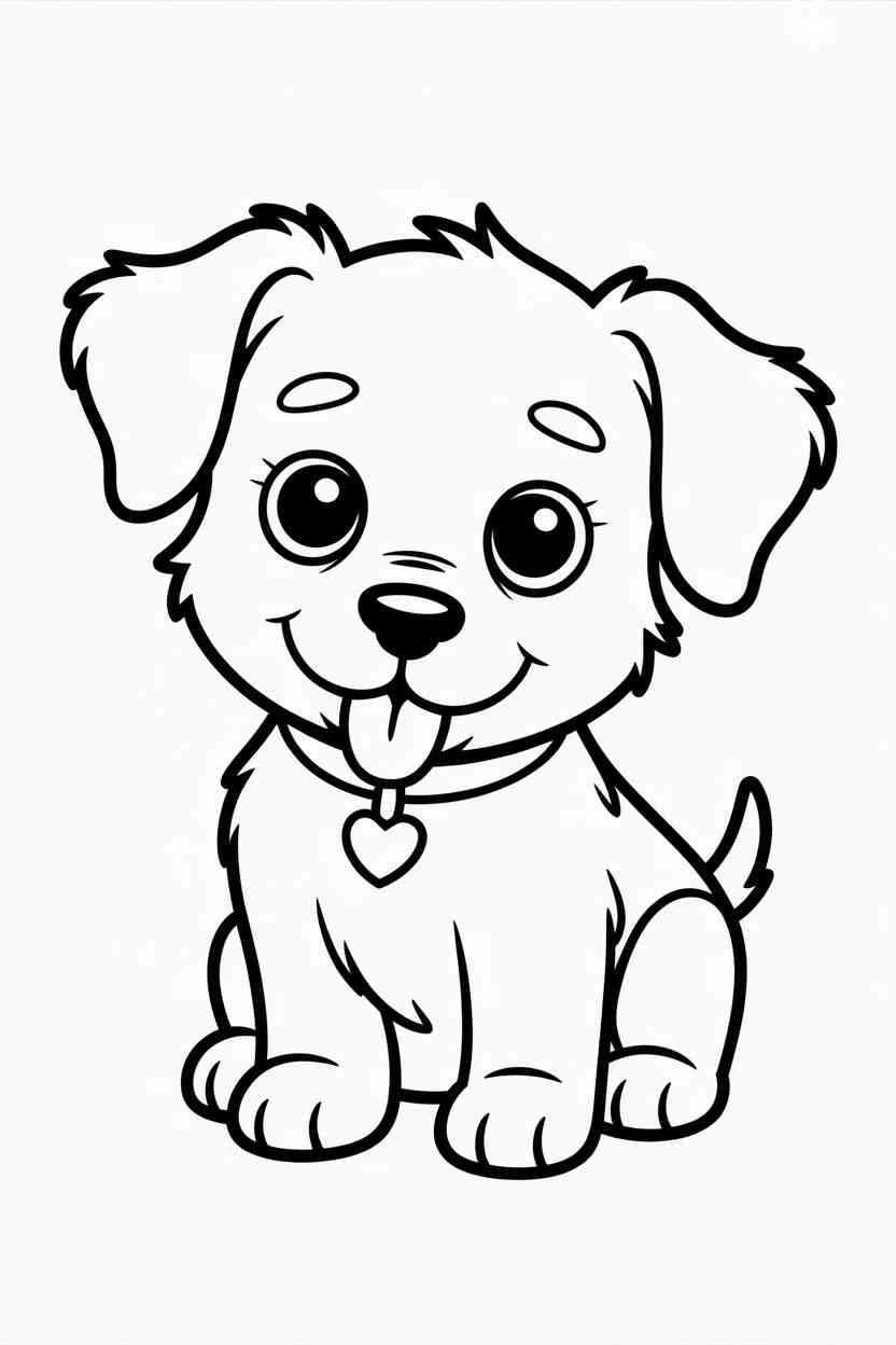 Cute puppy sleeping - Cute Puppy Coloring Pages Free Printable for Kids