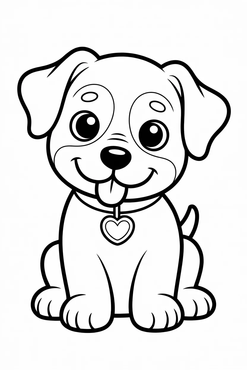 Cute puppy spotted - Cute Puppy Coloring Pages Free Printable for Kids