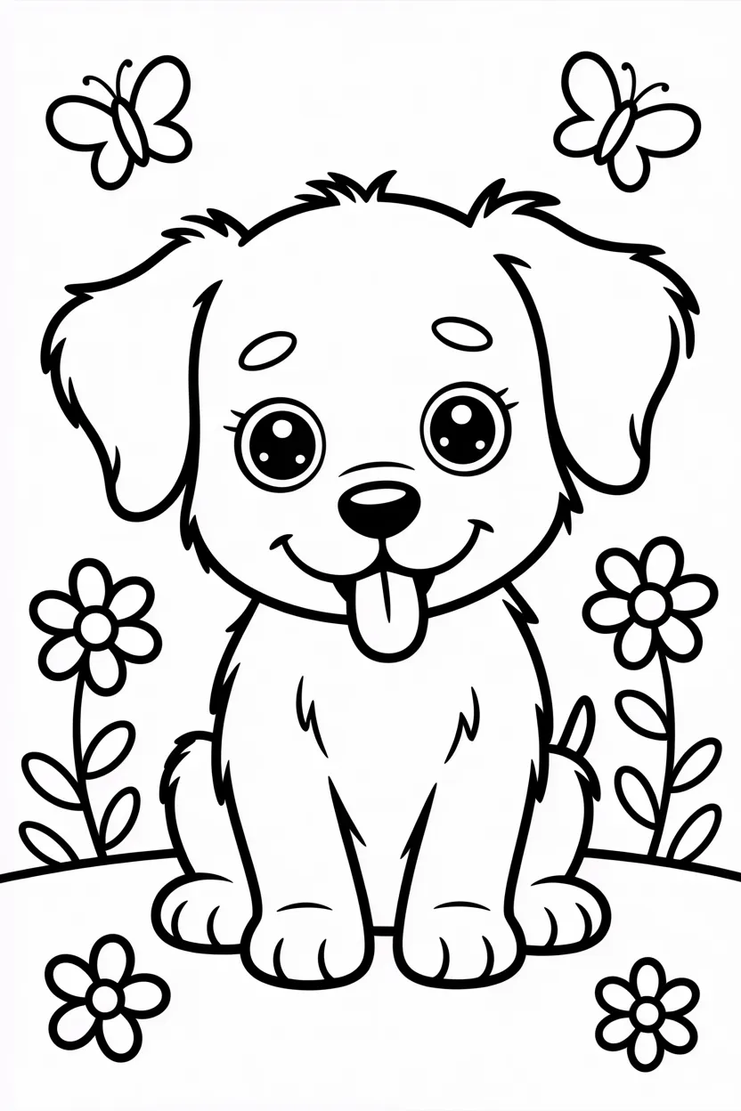 Cute puppy toy - Cute Puppy Coloring Pages Free Printable for Kids