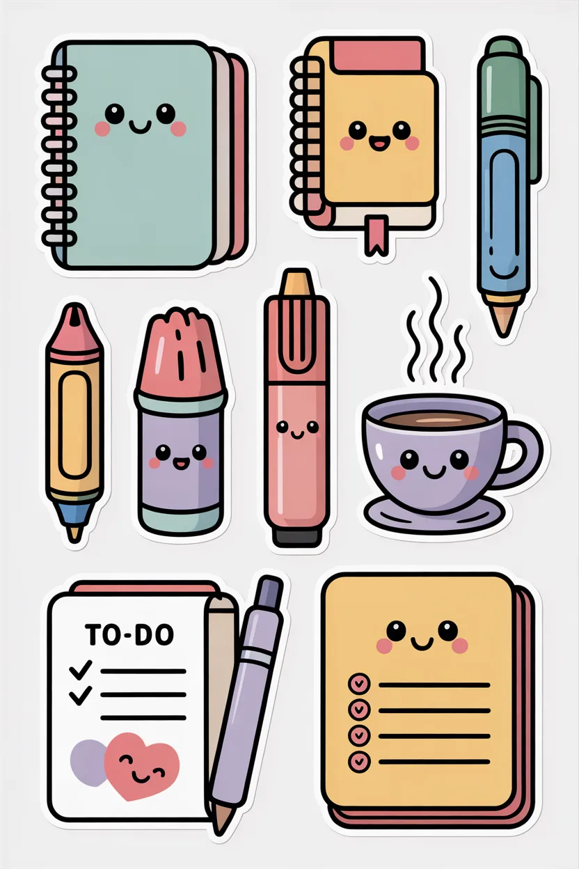 Cute sticker sheets Design 1 - Cute Sticker Sheets Free Printable - Adorable