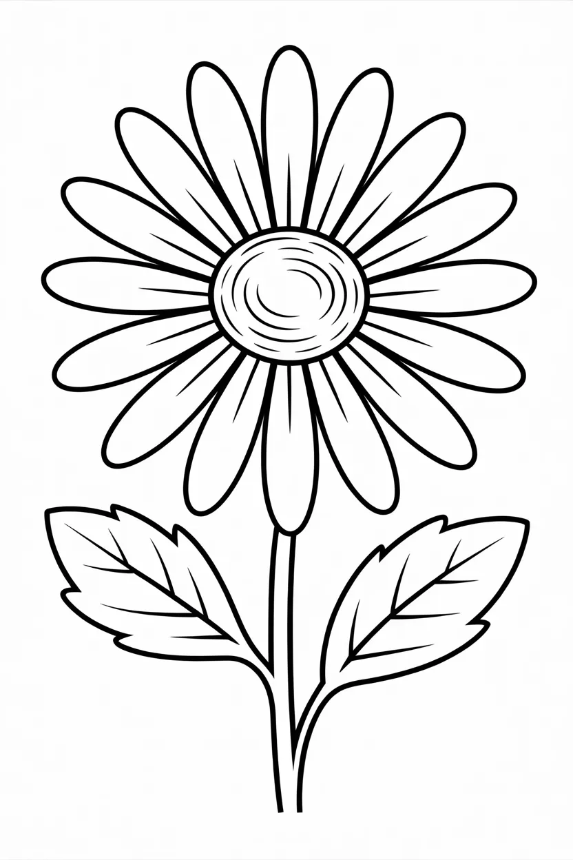 Daisy flowers Design 1 - Daisy Flowers Coloring Pages Free Printable - Beautiful