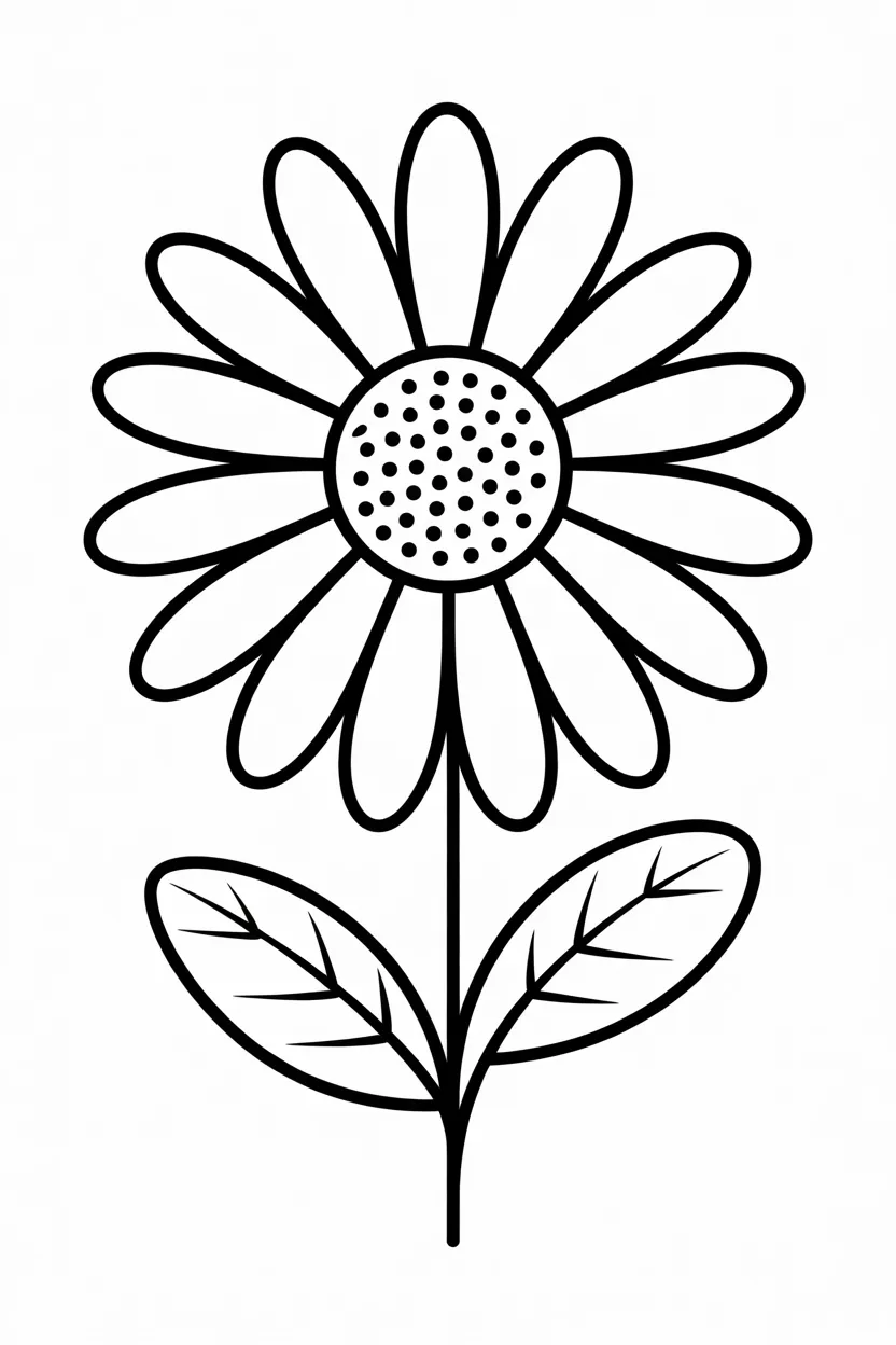 Daisy flowers Design 2 - Daisy Flowers Coloring Pages Free Printable - Beautiful