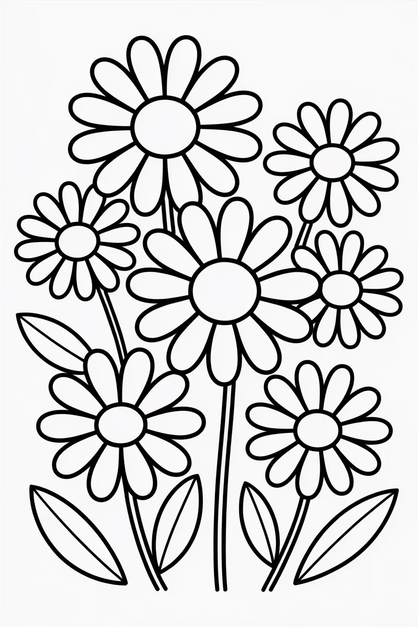 Daisy flowers Design 6 - Daisy Flowers Coloring Pages Free Printable - Creative (3)