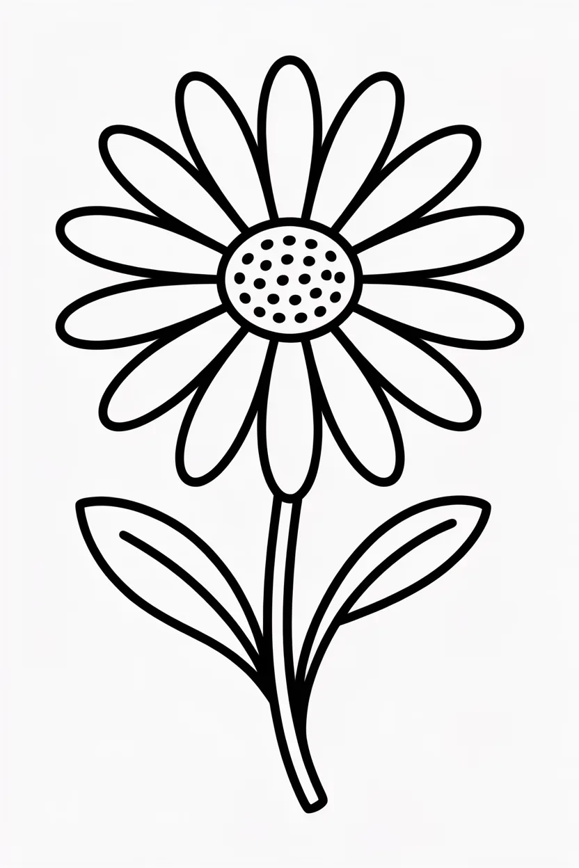 Daisy flowers Design 3 - Daisy Flowers Coloring Pages Free Printable - Beautiful