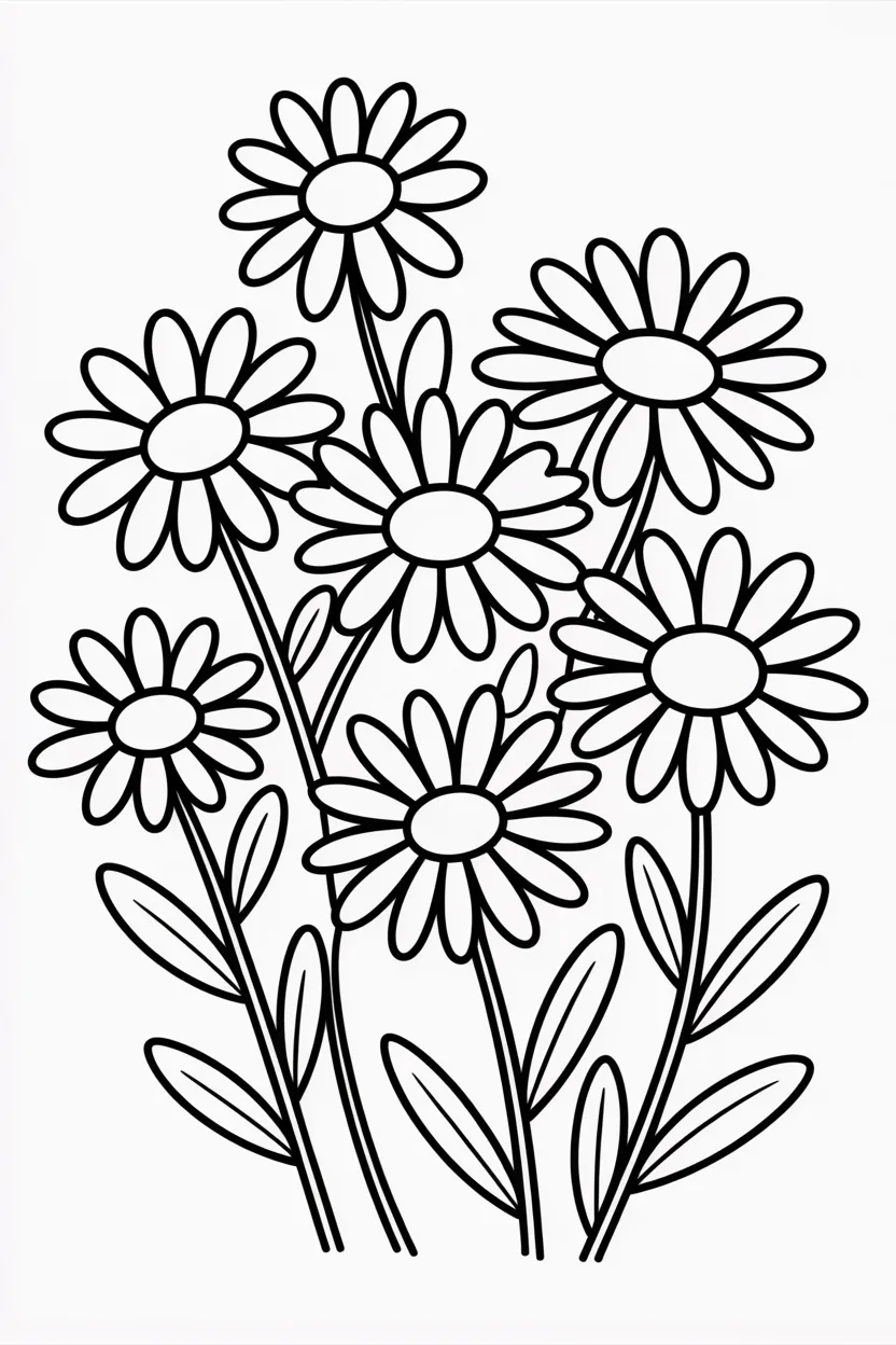 Daisy flowers Design 1 - Daisy Flowers Coloring Pages Free Printable - Easy Designs (4)