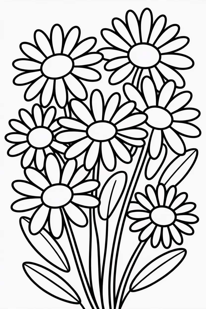 Daisy flowers Design 6 - Daisy Flowers Coloring Pages Free Printable - Creative (4)