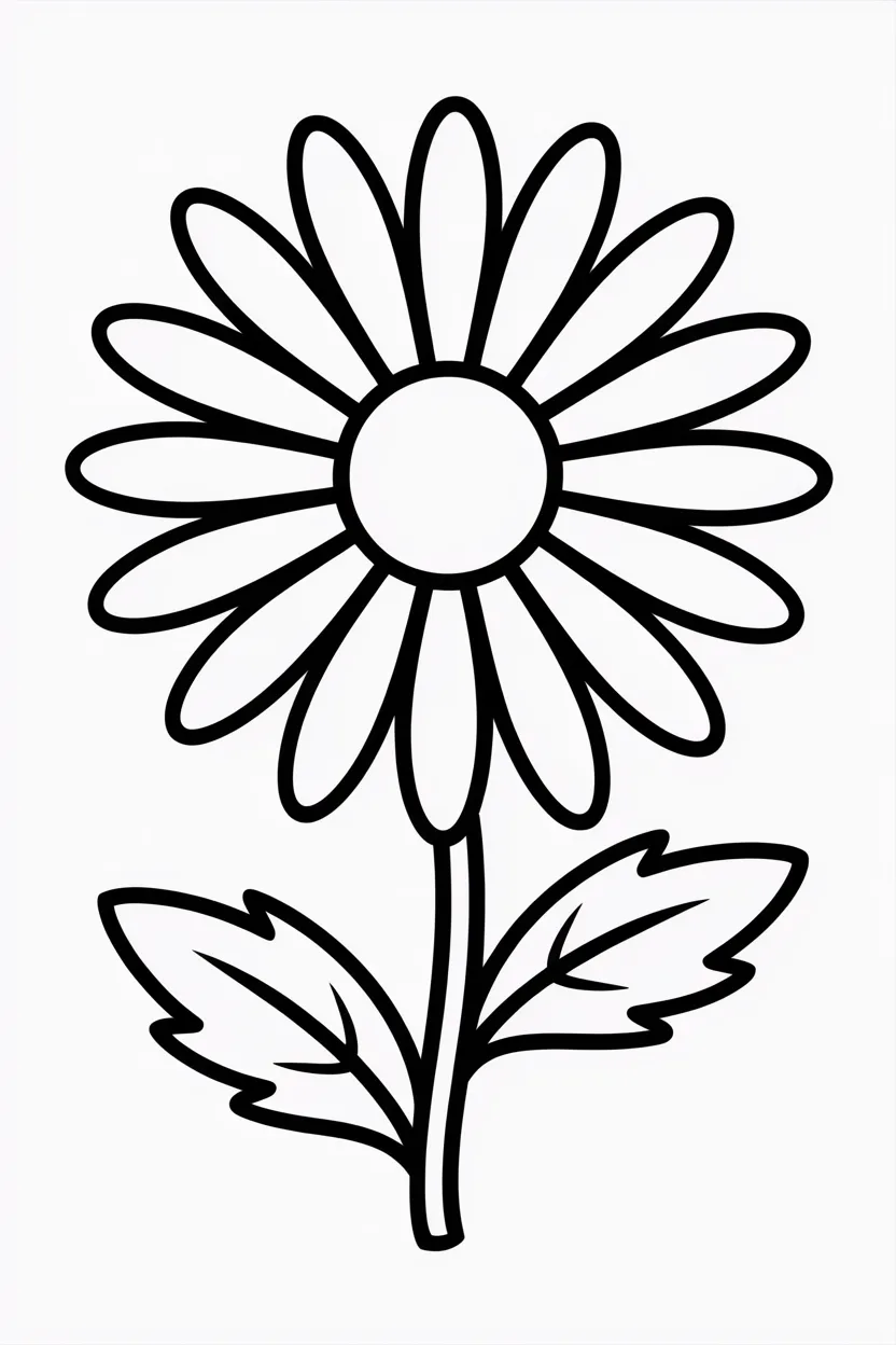 Daisy flowers Design 4 - Daisy Flowers Coloring Pages Free Printable - Beautiful