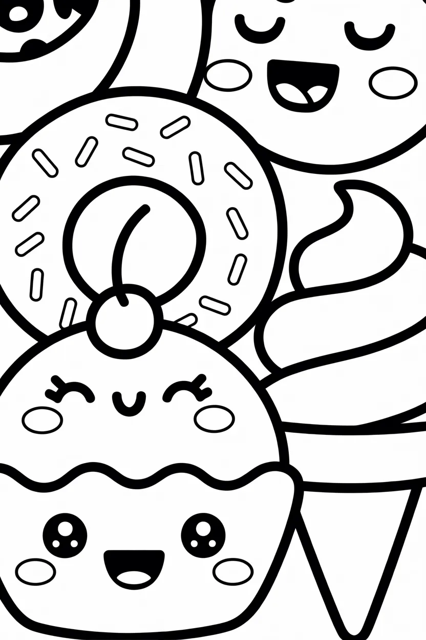 Dessert cake slice - Dessert Coloring Pages Free Printable