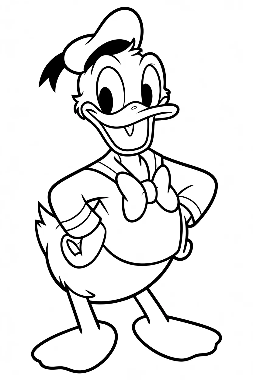 Donald duck Design 10 - Donald Duck Coloring Pages Free Printable - Cartoon