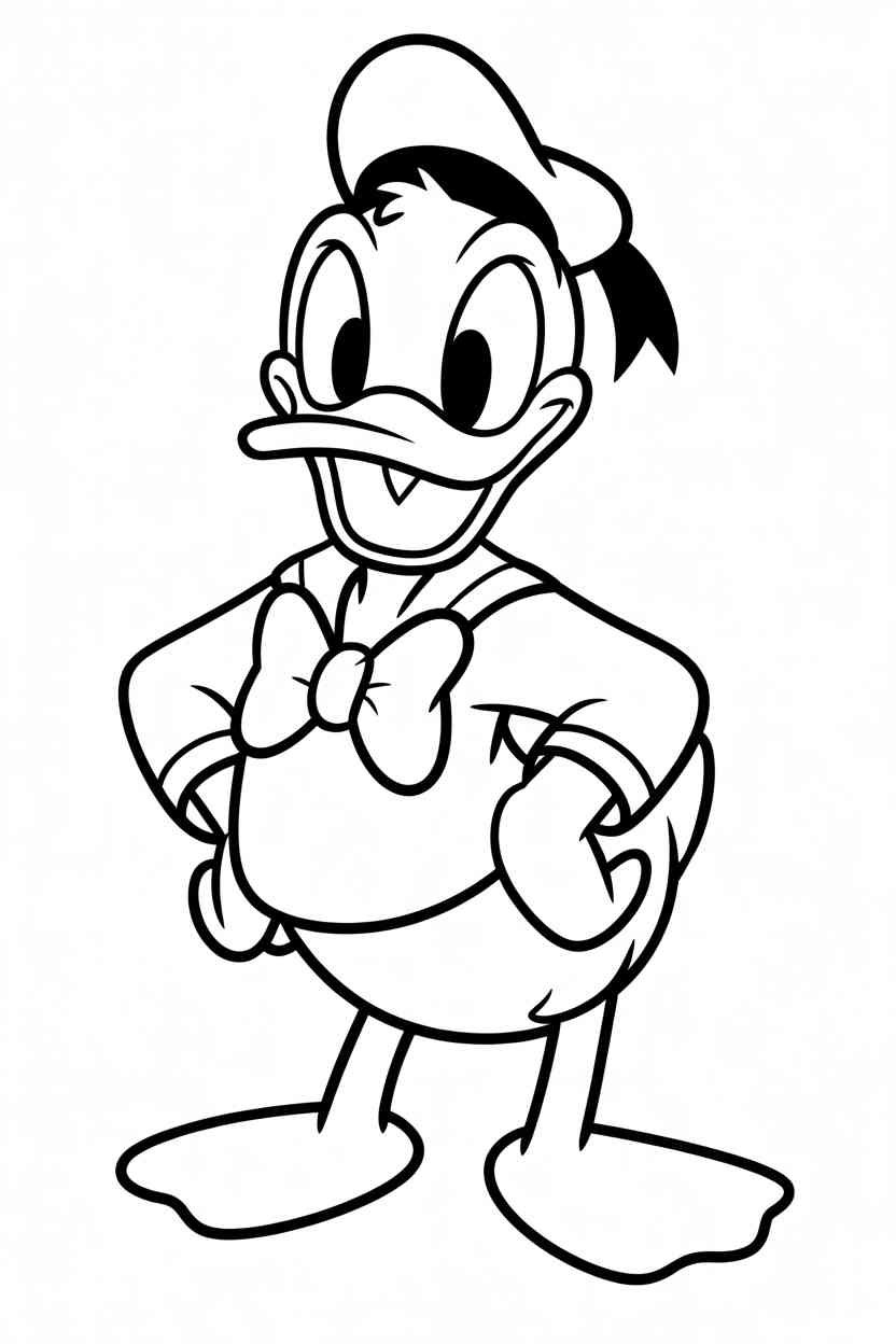 Donald duck Design 5 - Donald Duck Coloring Pages Free Printable - Cartoon