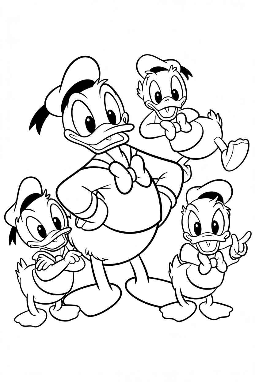 Donald duck Design 6 - Donald Duck Coloring Pages Free Printable - Cartoon