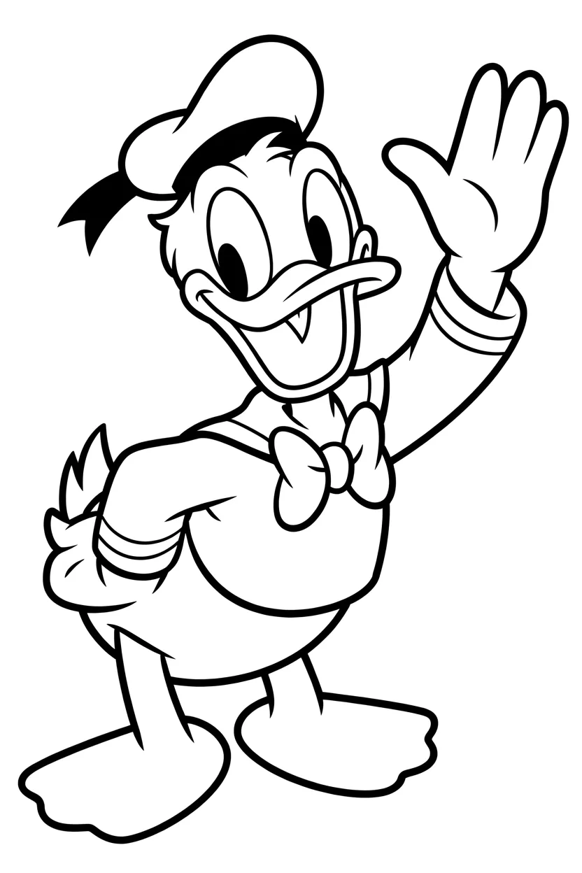 Donald duck Design 9 - Donald Duck Coloring Pages Free Printable - Cartoon
