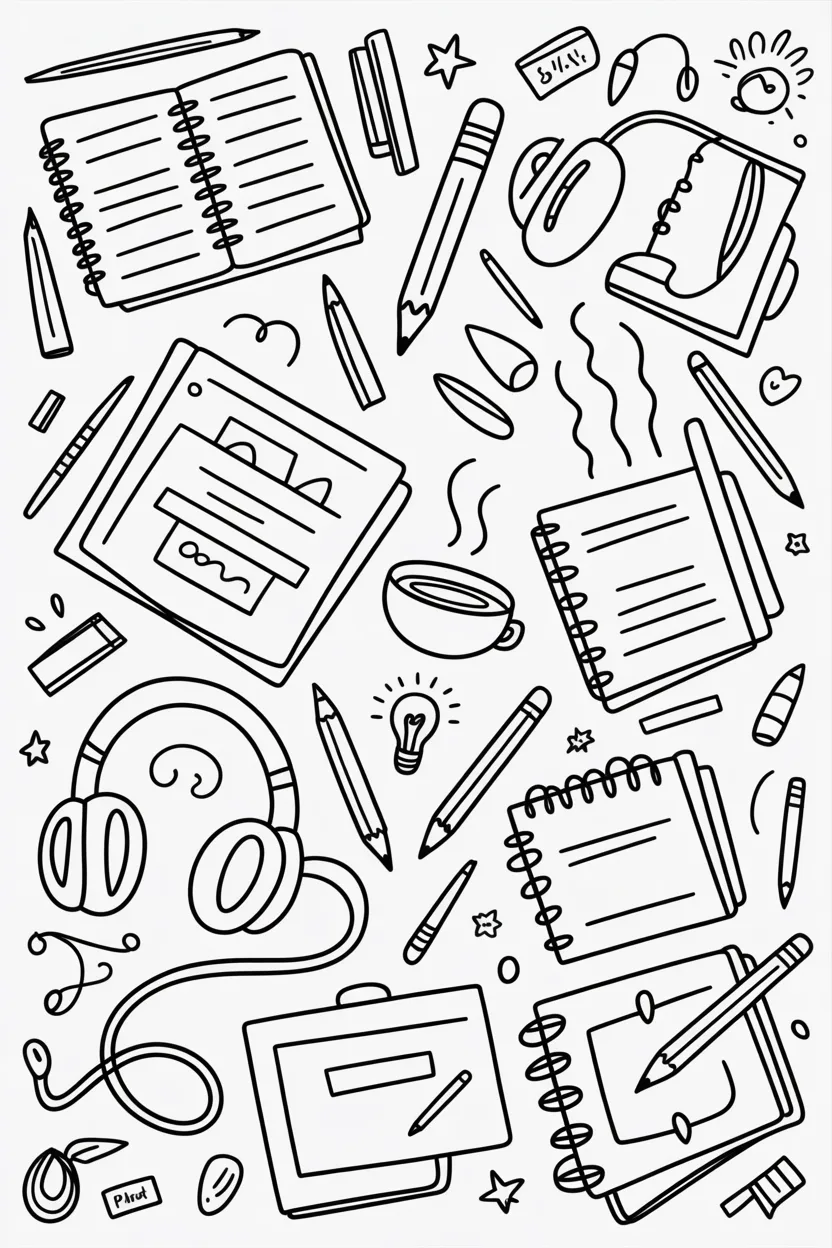 Doodle Design 2 - Doodle Coloring Pages Free Printable for Kids - Creative