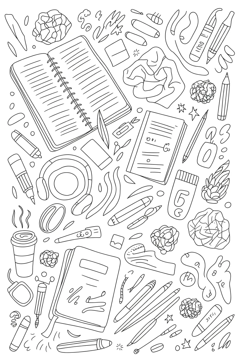 Doodle Design 4 - Doodle Coloring Pages Free Printable for Kids - Creative