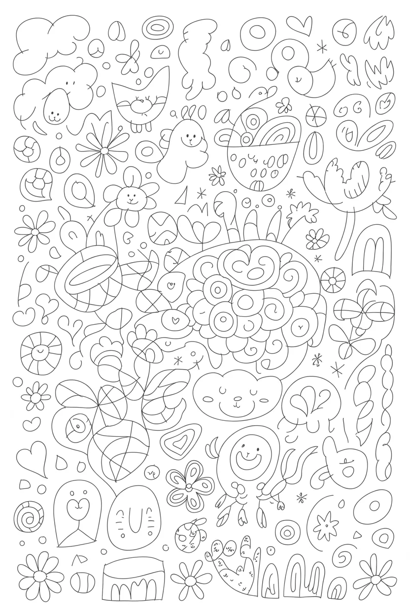 Doodle scribble art - Doodle Coloring Pages Free Printable