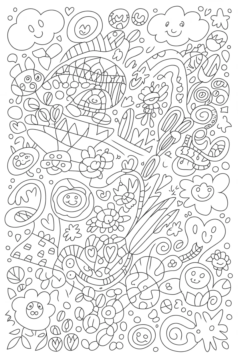 Doodle stars - Doodle Coloring Pages Free Printable