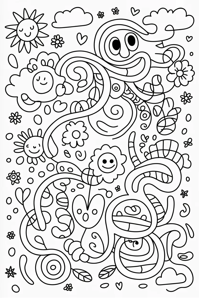 Doodle swirls - Doodle Coloring Pages Free Printable