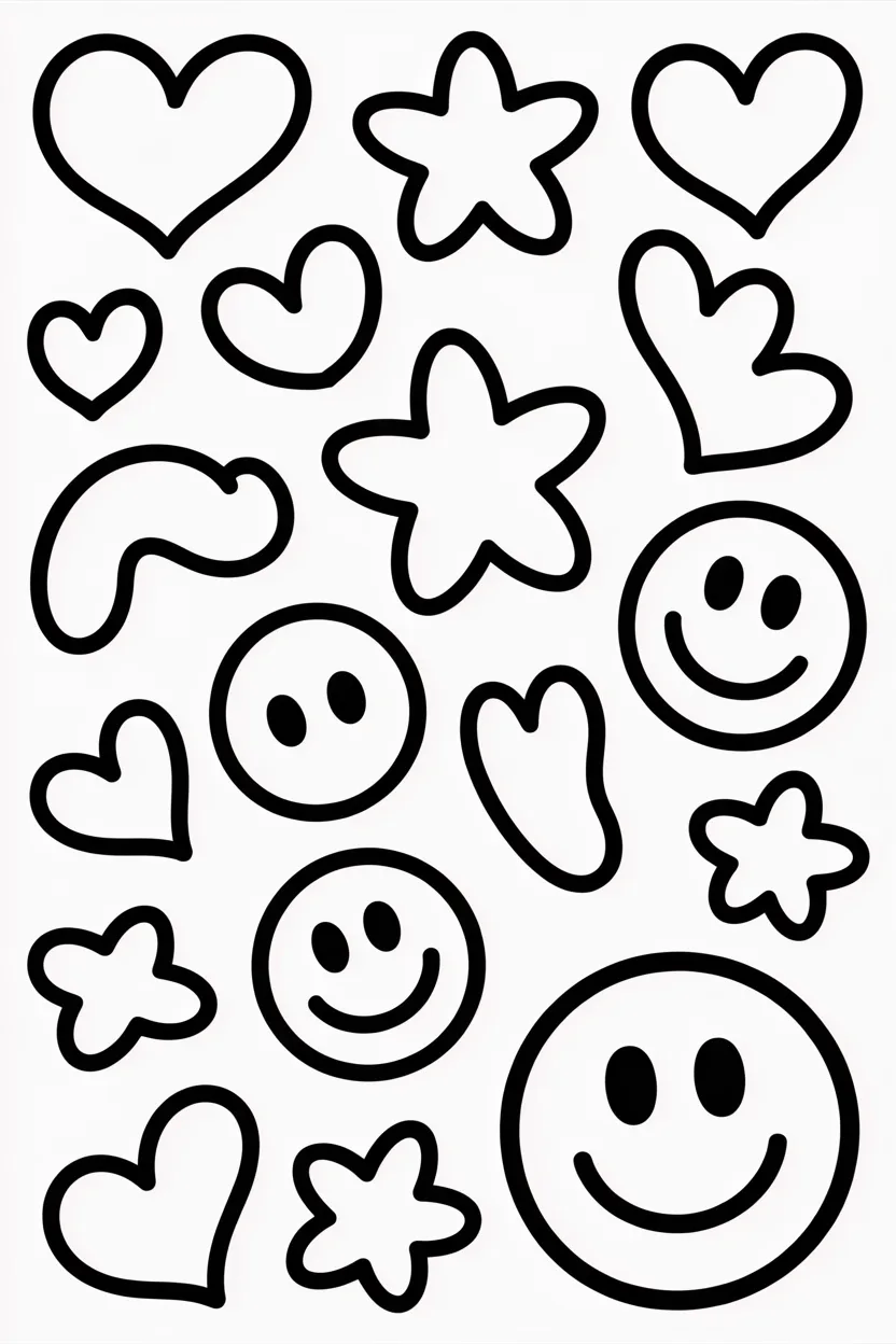 Doodle Design 1 - Doodle Coloring Pages Free Printable - Cute