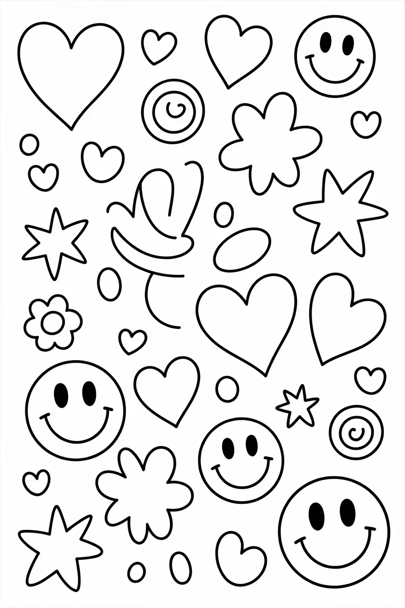 Doodle Design 3 - Doodle Coloring Pages Free Printable - Cute