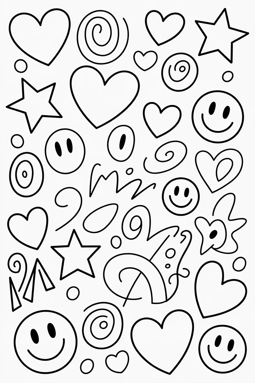 Doodle Design 4 - Doodle Coloring Pages Free Printable - Cute