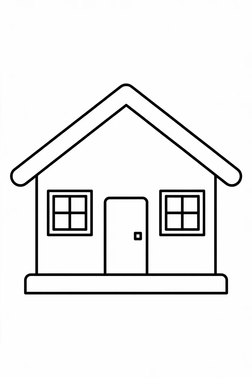 Easy house Design 1 - Easy House Coloring Pages Free Printable for Kids