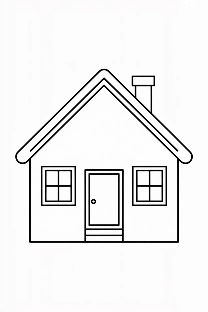 Easy house Design 2 - Easy House Coloring Pages Free Printable for Kids