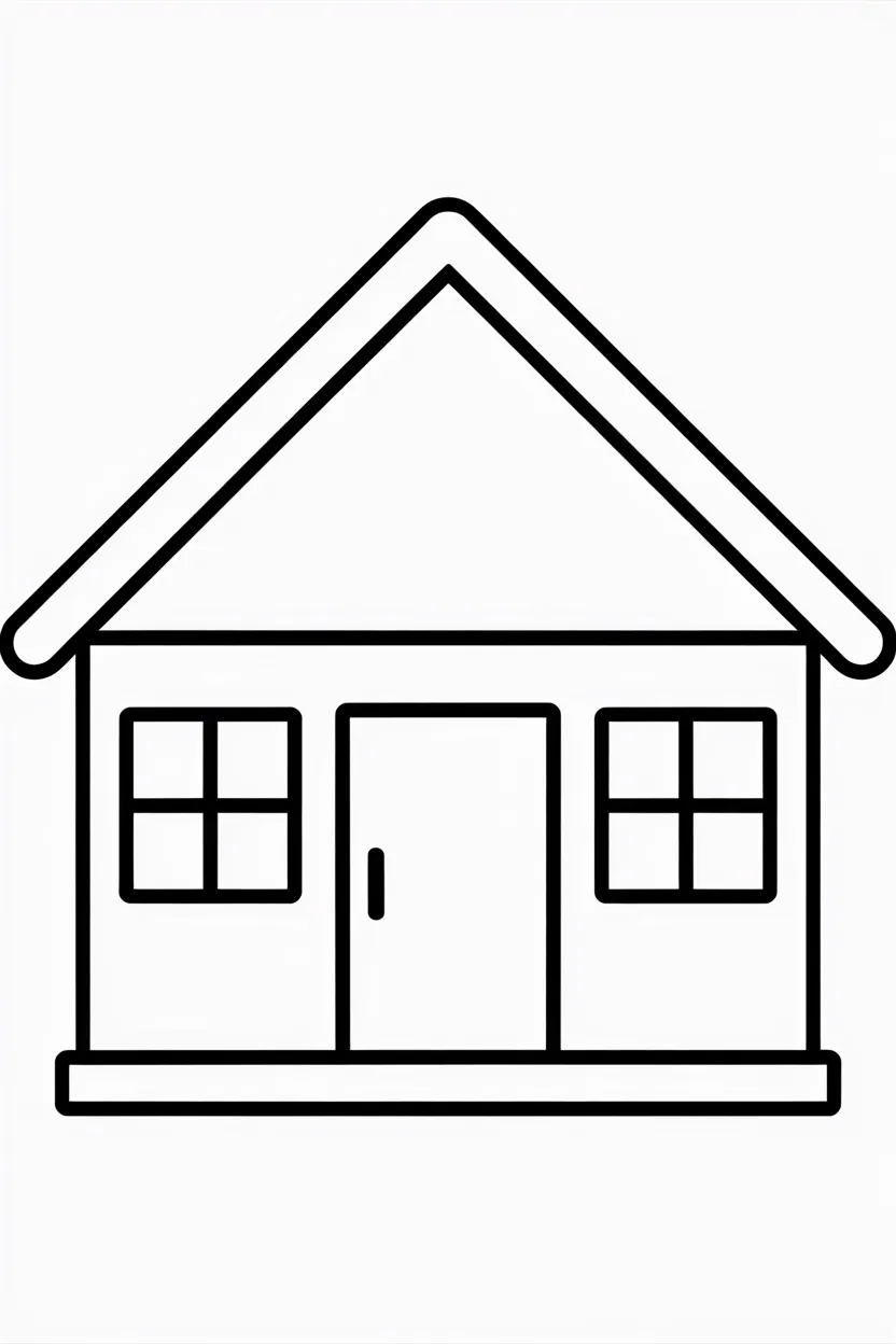 Easy house Design 3 - Easy House Coloring Pages Free Printable for Kids
