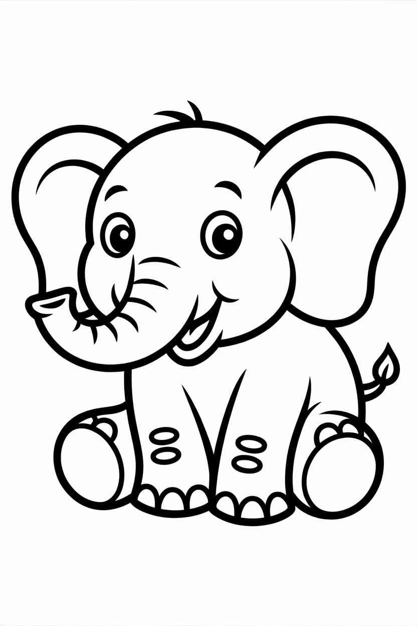 Elephant Design 1 - Free Printable Elephant Coloring Pages for Kids (3)