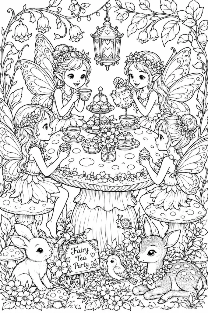 Fairy Design 5 - Fairy Coloring Pages Free Printable for Kids and Adults (2)