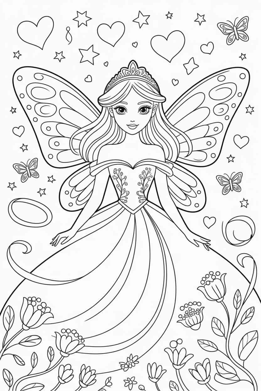 Fairy princess - Fairy Princess Coloring Pages Free Printable – Magical Designs for Kids (4)