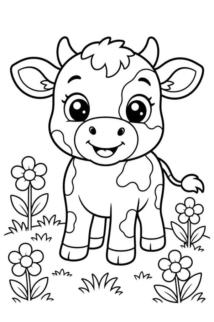 Farm animals Design 1 - Farm Animals Coloring Pages Free Printable for Kids (3)