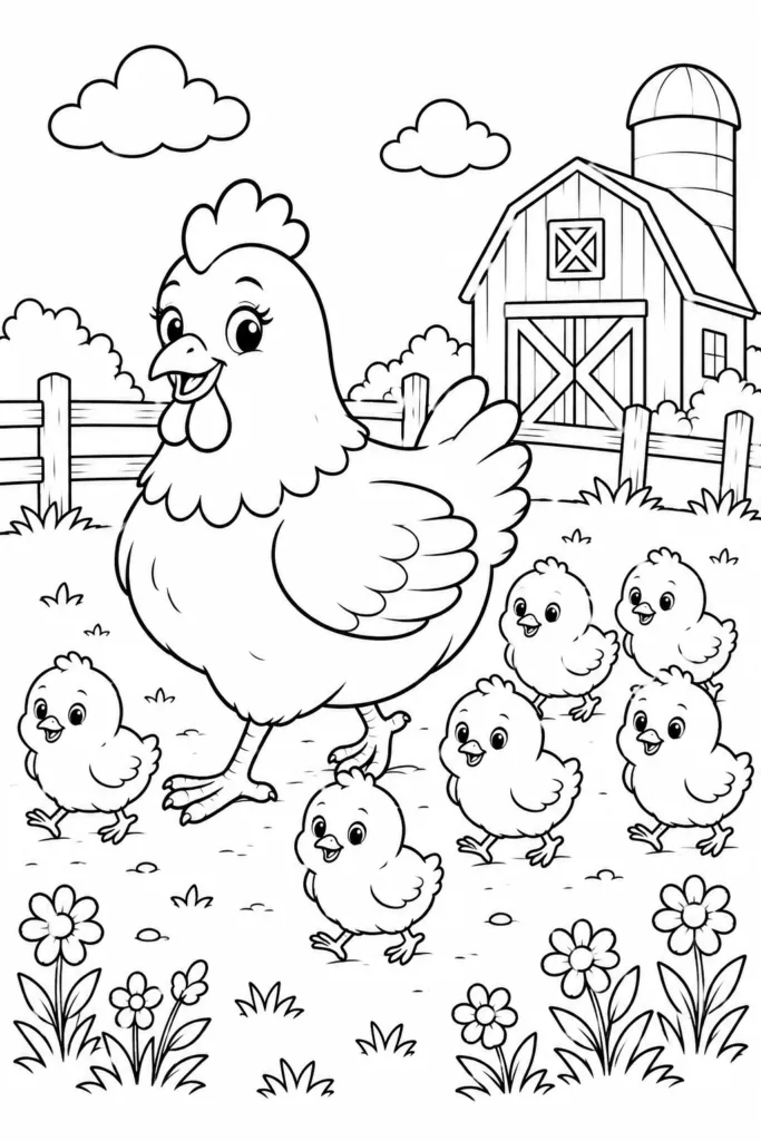 Farm animals Design 11 - Farm Animals Coloring Pages Free Printable for Kids