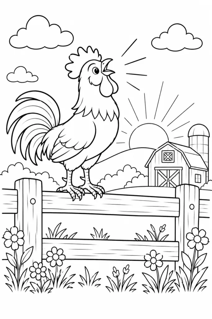 Farm animals Design 14 - Farm Animals Coloring Pages Free Printable for Kids