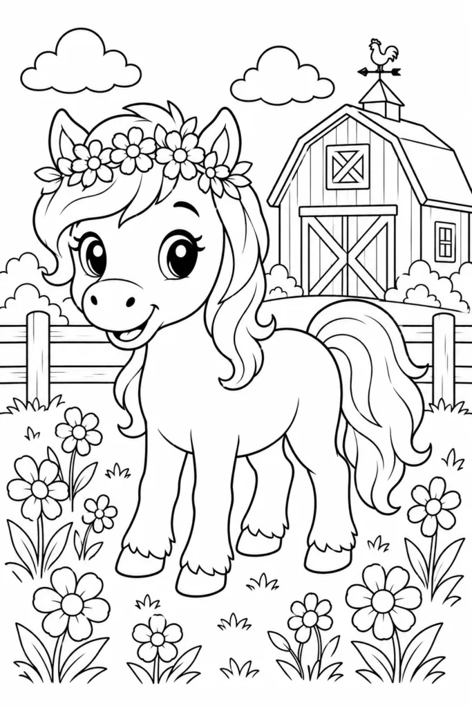 Farm animals Design 16 - Farm Animals Coloring Pages Free Printable for Kids