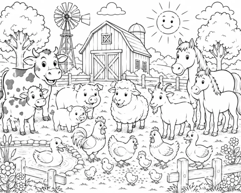 Farm Animals Coloring Pages Free Printable