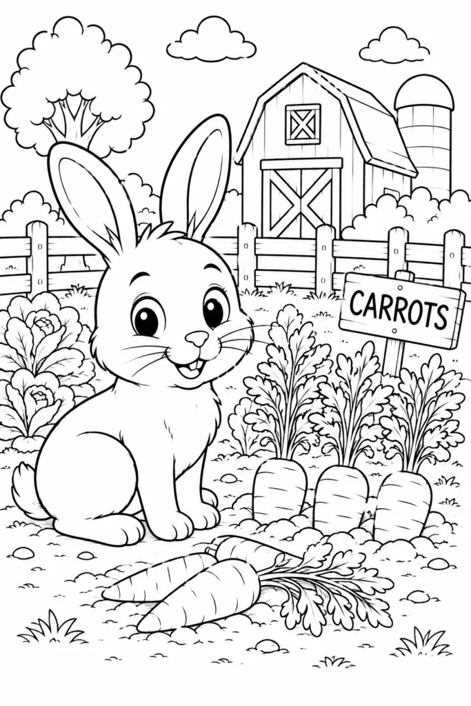 Farm animals Design 7 - Farm Animals Coloring Pages Free Printable for Kids