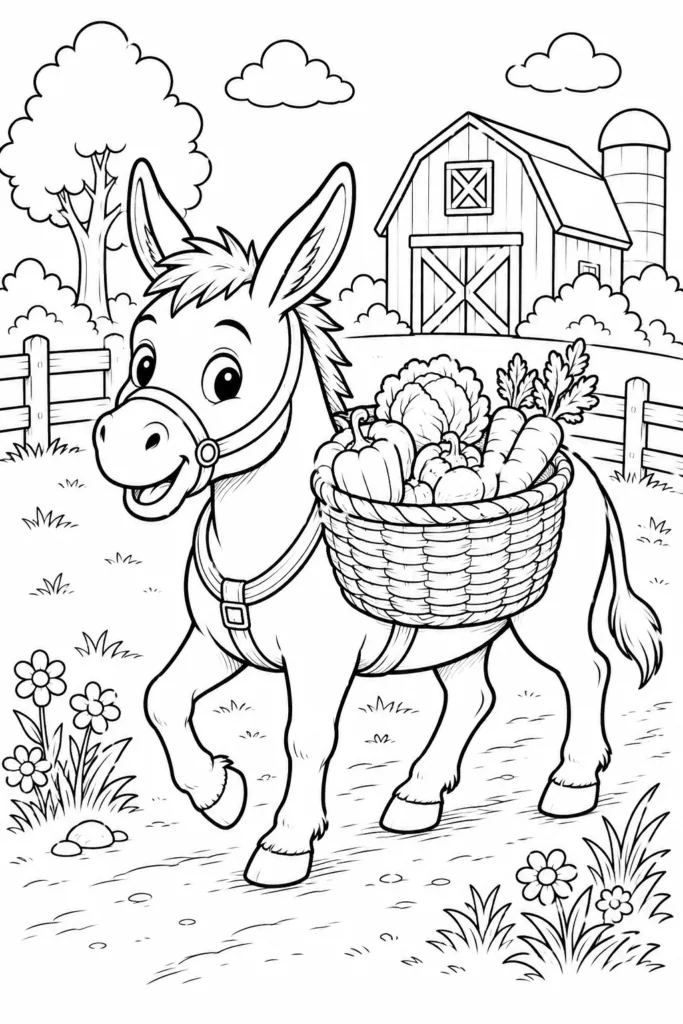 Farm animals Design 8 - Farm Animals Coloring Pages Free Printable for Kids